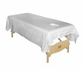 White Satin Massage Table Sheet 235X150cm with Breathhole